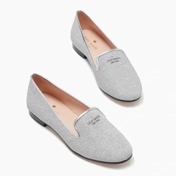 ♠️Kate Spade Claudia Loafer, Silver NIB NWT